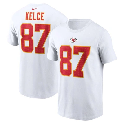 Shop Nike Travis Kelce  White Kansas City Chiefs  Player Name & Number T-shirt