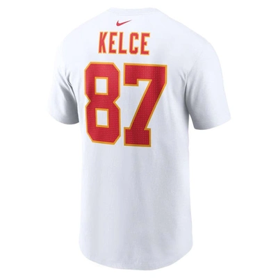 Shop Nike Travis Kelce  White Kansas City Chiefs  Player Name & Number T-shirt