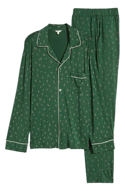 Shop Eberjey William Print Pajamas In Winterpine Forest Green