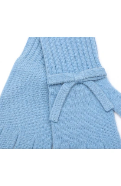 Shop Kate Spade Bow Detail Wool Gloves In Autumn Sky