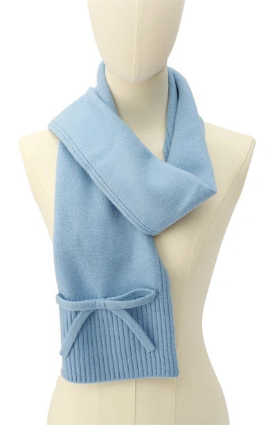 Kate Spade Bow Wool Scarf In Autumn Sky