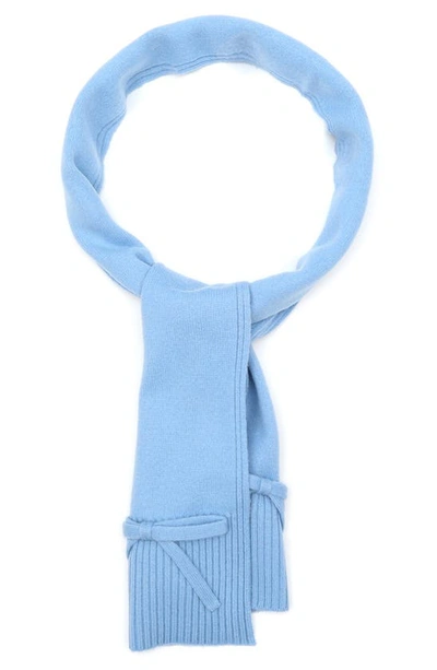 Kate Spade Bow Wool Scarf In Autumn Sky