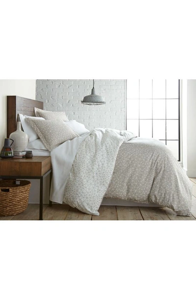 Southshore Fine Linens Modern Geometric Maze In Taupe And White