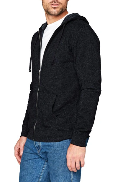 Shop Threads 4 Thought Hooded Zip Sweater In Black