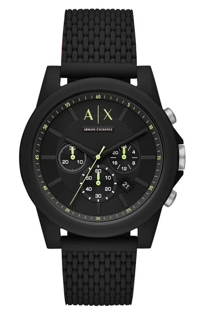 Shop Ax Armani Exchange Outer Banks Chronograph Bracelet Watch, 44mm In Black