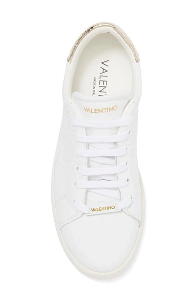 Shop Valentino By Mario Valentino Sofia Vlogo Sneaker In White Gold