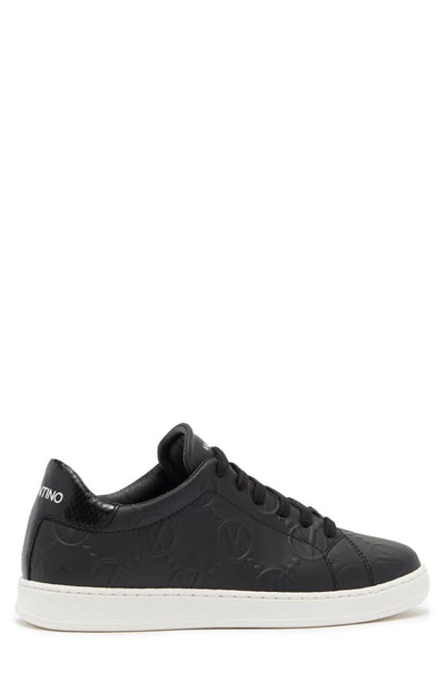Valentino By Mario Valentino Fresia Sparkling Leather Sneaker In Black