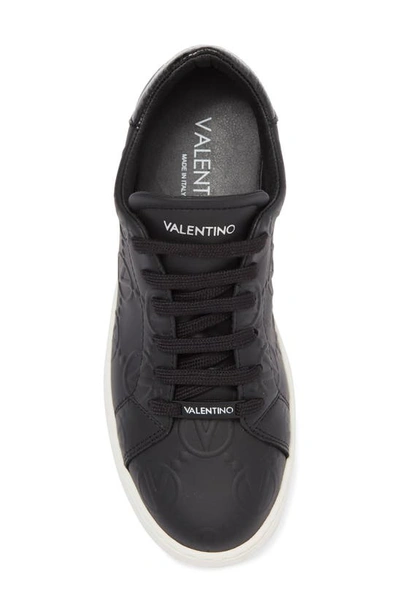 Valentino By Mario Valentino Fresia Sparkling Leather Sneaker In Black