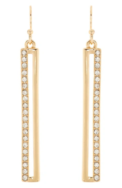 Shop Vince Camuto Pavé Crystal Linear Drop Earrings In Goldtone