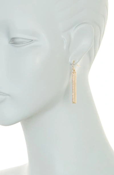 Shop Vince Camuto Pavé Crystal Linear Drop Earrings In Goldtone
