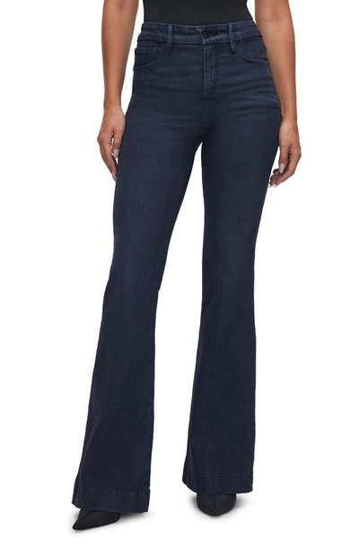 Shop Good American Good Legs Flare Jeans In Indigo516