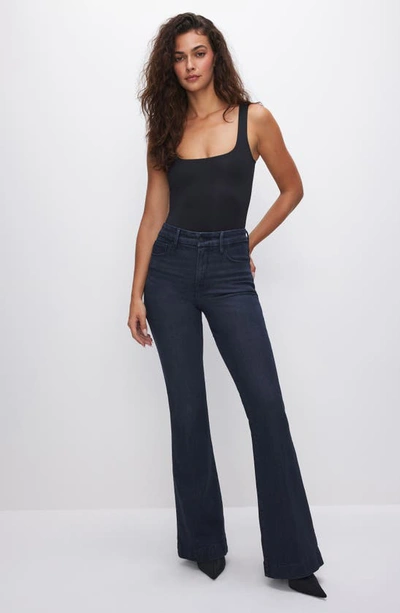 Shop Good American Good Legs Flare Jeans In Indigo516