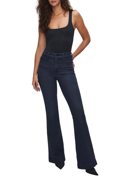 Shop Good American Good Legs Flare Jeans In Indigo516