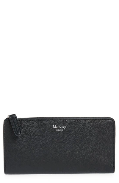 Shop Mulberry Long Zip Around Leather Continental Wallet In Black
