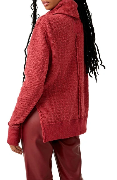 Shop Free People Tommy Oversize Turtleneck Sweater In Blended Berry