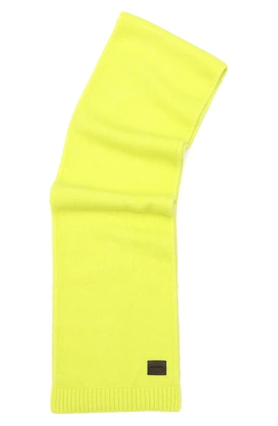 Shop Allsaints Brushed Knit Scarf In Fluro Yellow