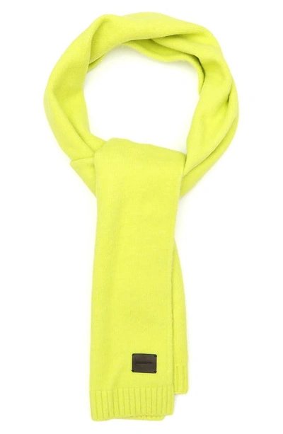 Shop Allsaints Brushed Knit Scarf In Fluro Yellow