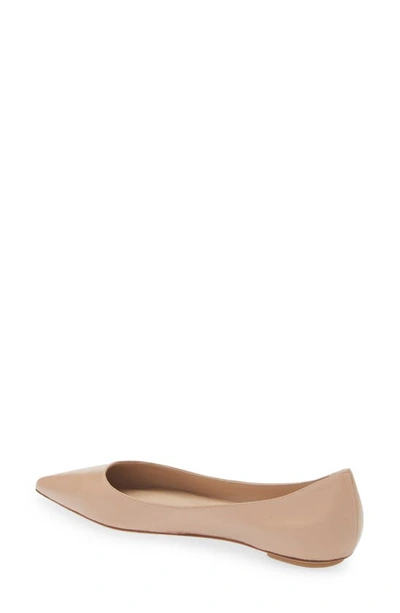 Shop Stuart Weitzman Emilia Pointed Toe Flat In Adobe