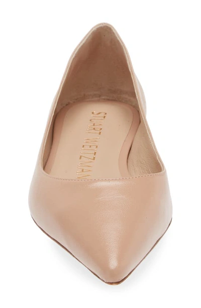 Stuart Weitzman Emilia Pointed Toe Flat In Adobe
