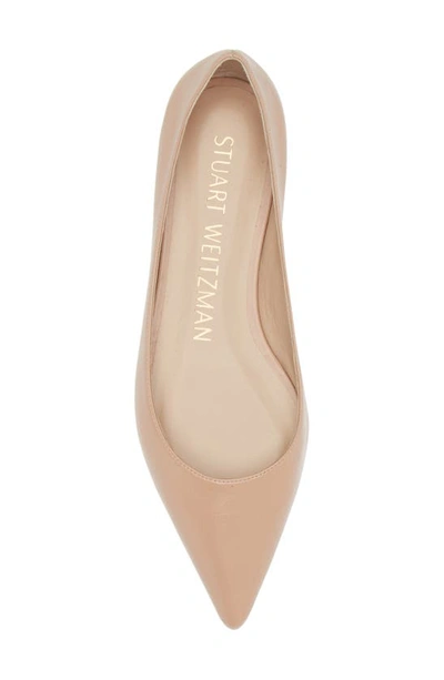 Shop Stuart Weitzman Emilia Pointed Toe Flat In Adobe