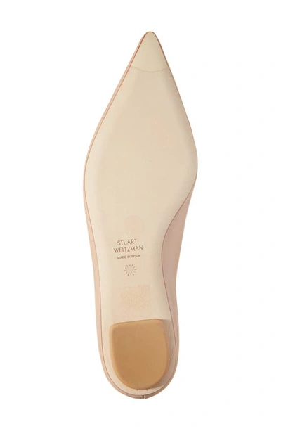 Shop Stuart Weitzman Emilia Pointed Toe Flat In Adobe