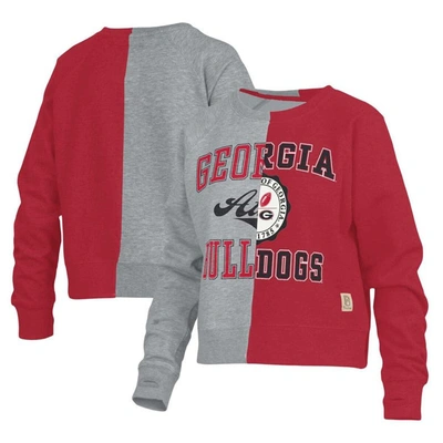 Shop Pressbox Heather Gray Georgia Bulldogs Half And Half Raglan Pullover Sweatshirt