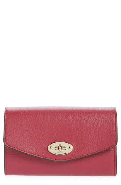 Shop Mulberry Medium Darley Leather Wallet In Wild Berry