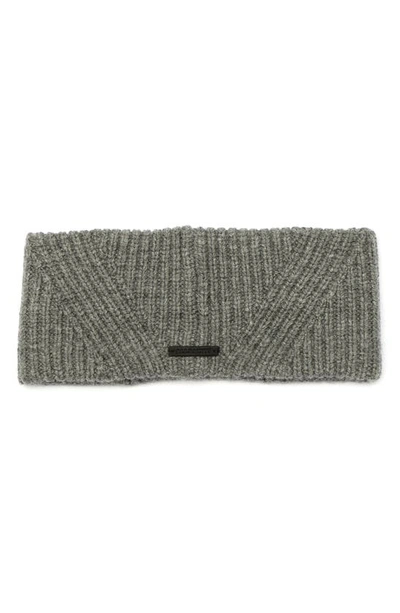 Shop Allsaints Travelling Wool Blend Rib Headband In Grey Marl