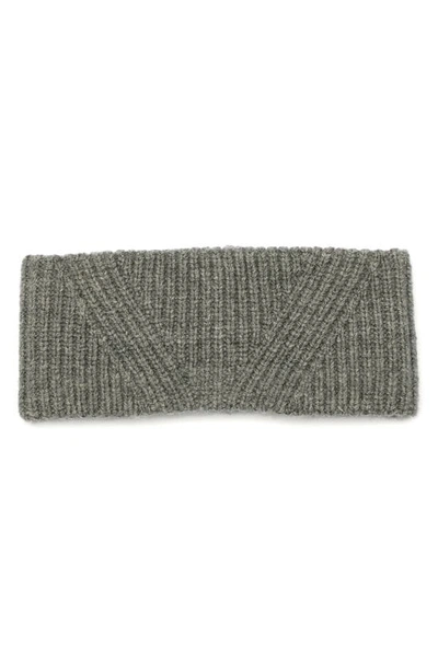 Shop Allsaints Travelling Wool Blend Rib Headband In Grey Marl