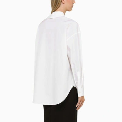 Shop Alexander Mcqueen Draped Orchid Detail Shirt In White