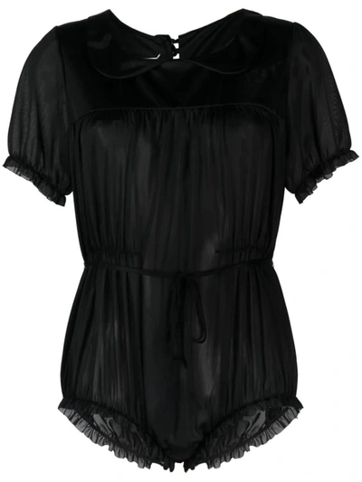 Shop Maison Margiela Bodysuit With Stitching Detail In Black