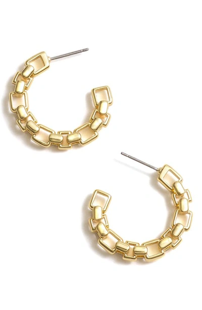 Shop Madewell Medium Mixed Chain Hoop Earrings In Vintage Gold