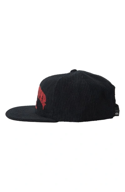 Shop Quiksilver Curbed Corduroy Baseball Cap In Black