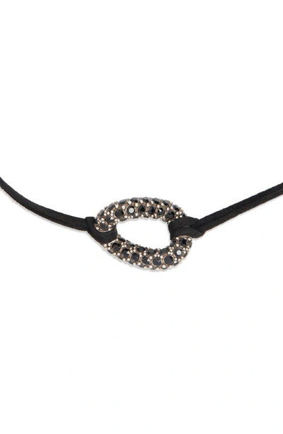 Shop Isabel Marant Funky Ring Choker Necklace In Black/ Silver