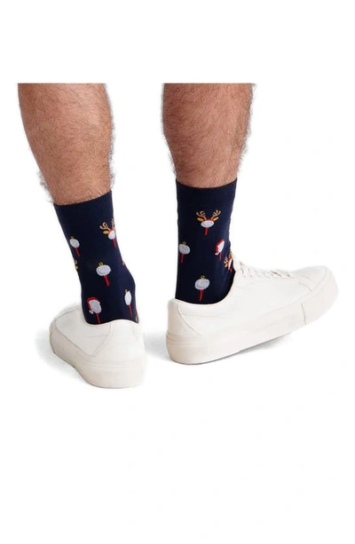 Shop Saxx Whole Package 2-pack Crew Socks In Christmas Tee/ Catnap