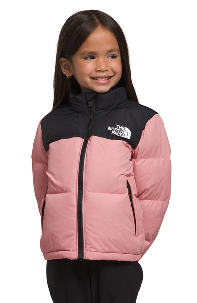 Pink and black store north face coat