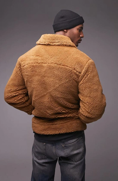 Shop Topman Fleece Western Jacket In Brown