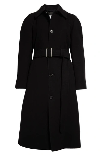 Shop Burberry Regular Fit Belted Wool Twill Car Coat In Black