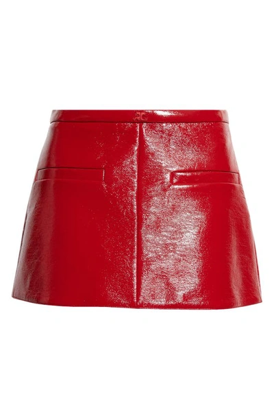 Shop Courrèges Heritage Vinyl Miniskirt In Red
