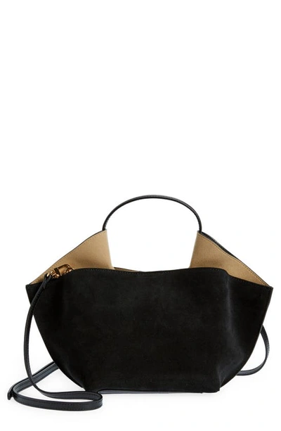 Shop Ree Projects Mini Ann Suede Tote In Black