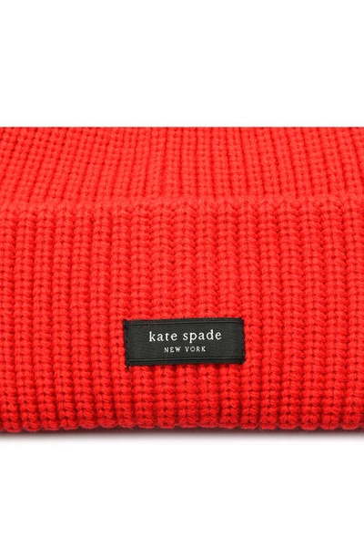 Shop Kate Spade Sam Cuff Beanie In Engine Red