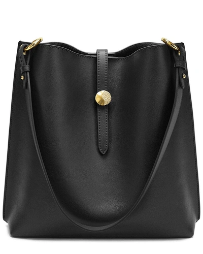 Shop Tiffany & Fred Paris Tiffany & Fred Smooth Leather Shoulder Bag In Black