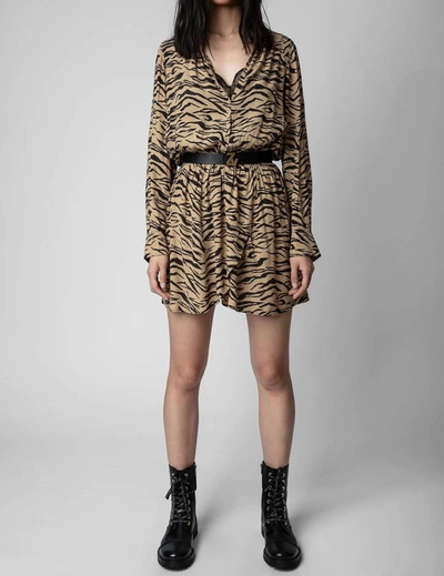 Shop Zadig & Voltaire Rinka Tiger Dress In Natural In Beige