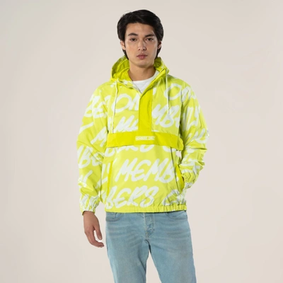 Shop Members Only Men's Translucent Camo Print Popover Jacket In Yellow