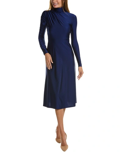 Shop Undra Celeste Sharon Half Drama Midi Dress In Blue