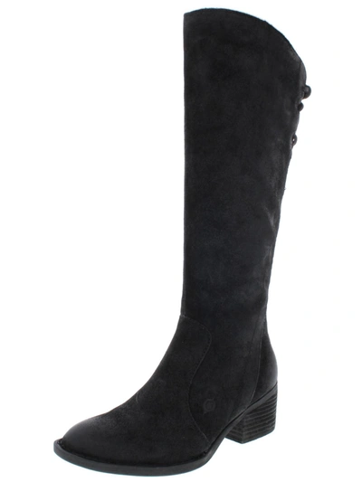 Shop Born Felicia Womens Distressed Stacked Heel Knee-high Boots In Black