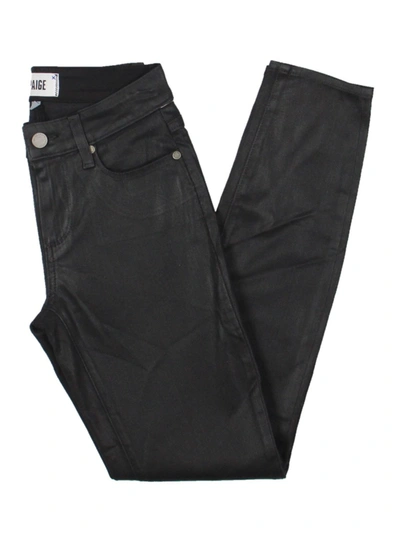 Shop Paige Verdugo Womens Denim Coated Ankle Jeans In Black