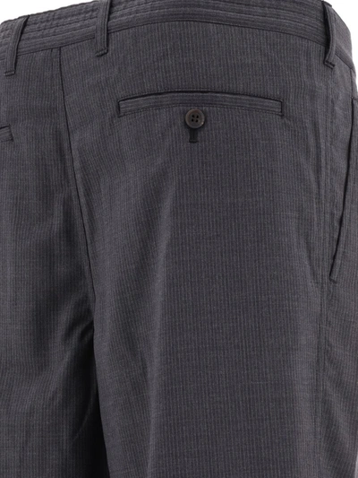 Shop Comme Des Garçons Homme Deux Comme Des Garçons Homme Pinstriped Trousers In Grey
