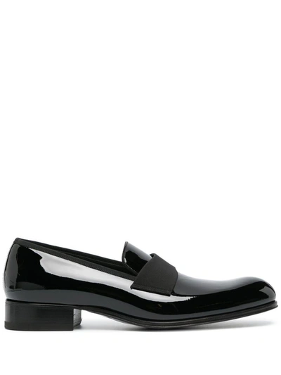 Shop Tom Ford Edgar Patent Leather Evening Loafers In Black