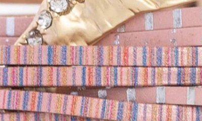 Shop Saachi Crystal Disc Faux Leather Bracelet In Pink